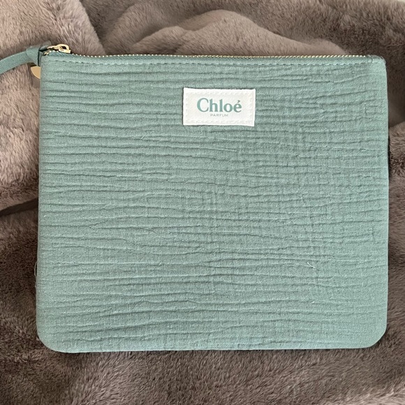 Chloe Handbags - Chloé large green pouch makeup bag NIB